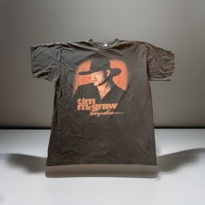 Vintage 90s Cronies Black Tim Mcgraw Everywhere T Shirt Made In The USA X Large